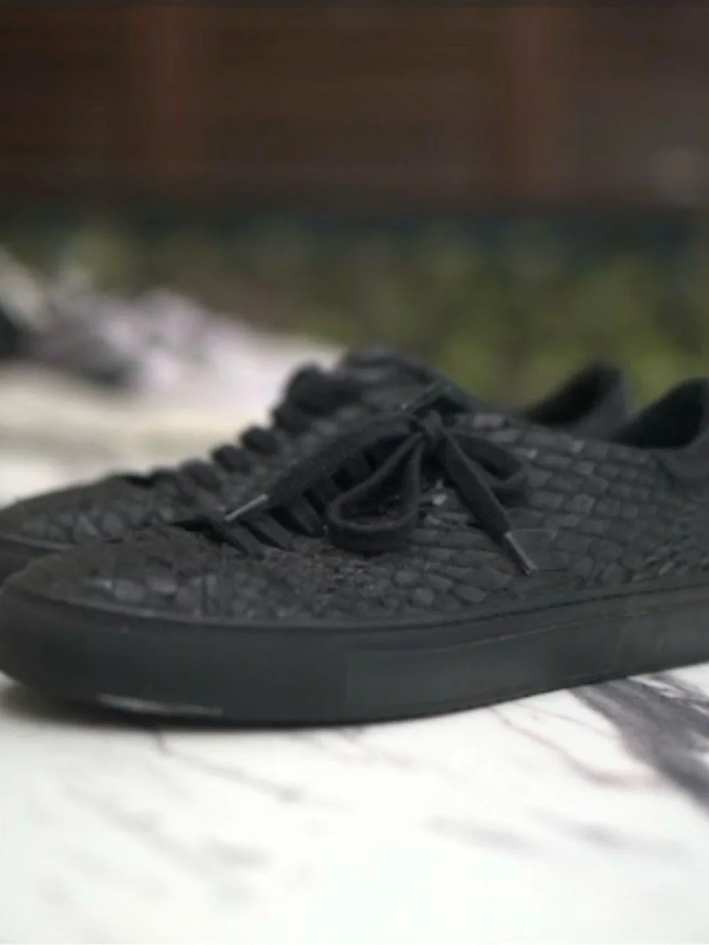 Axel Arigato Black Snake-Textured Low-Top Sneakers